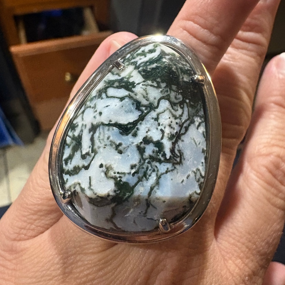 New Vanir Ring Moss Agate